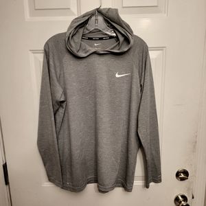 Nike Swim Dri-Fit Hooded Sweatshirt, Grey Mens Size M